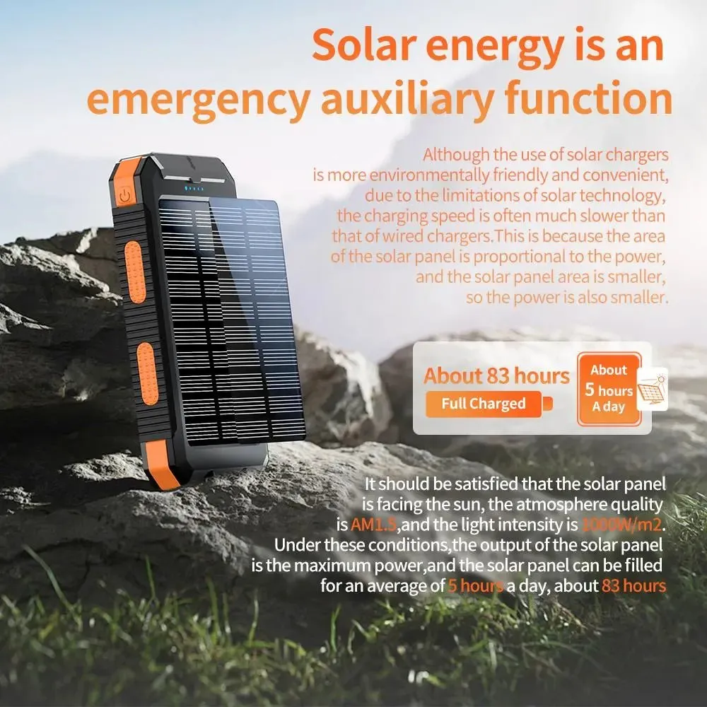 10000 Mah Portable Solar Power Bank