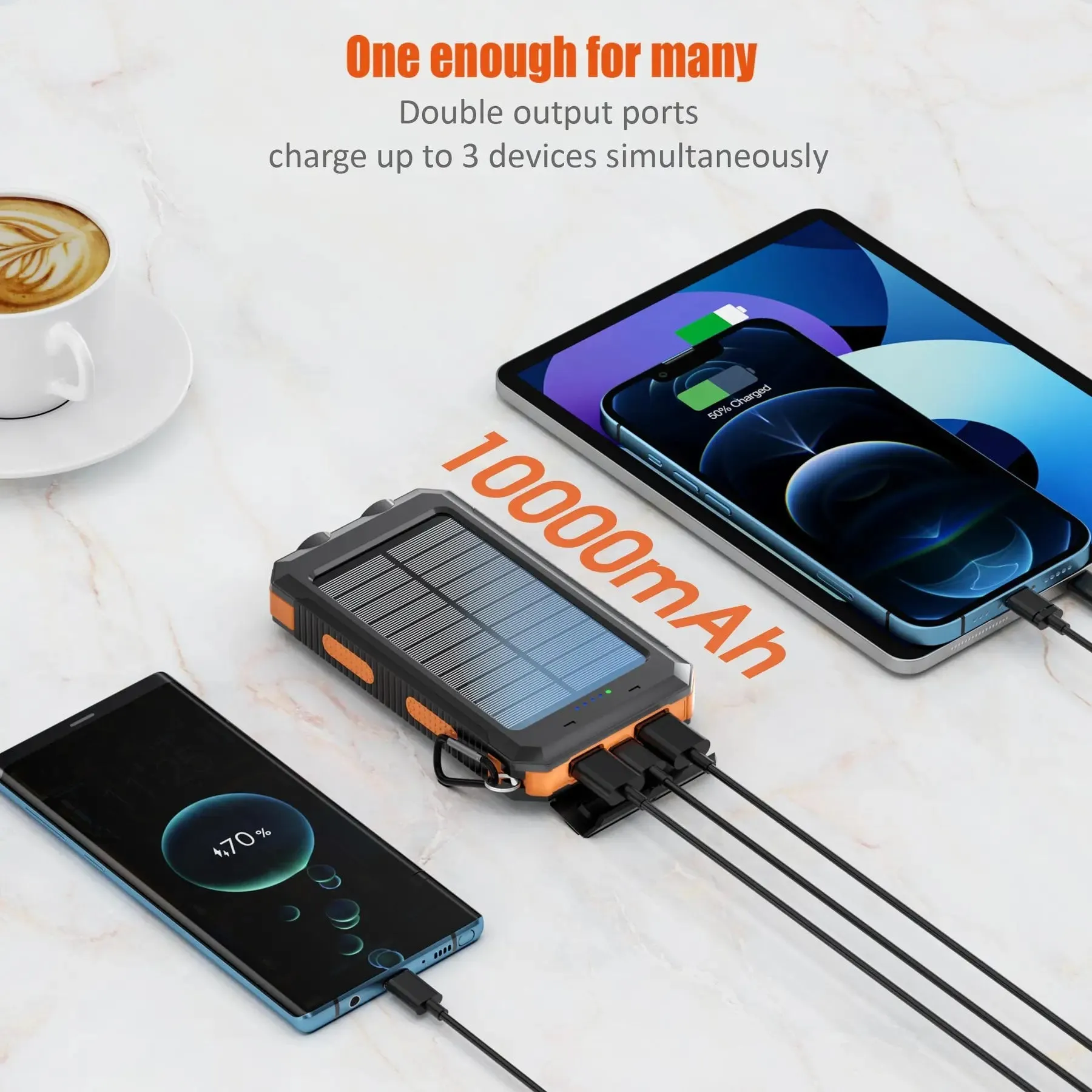 10000 Mah Portable Solar Power Bank