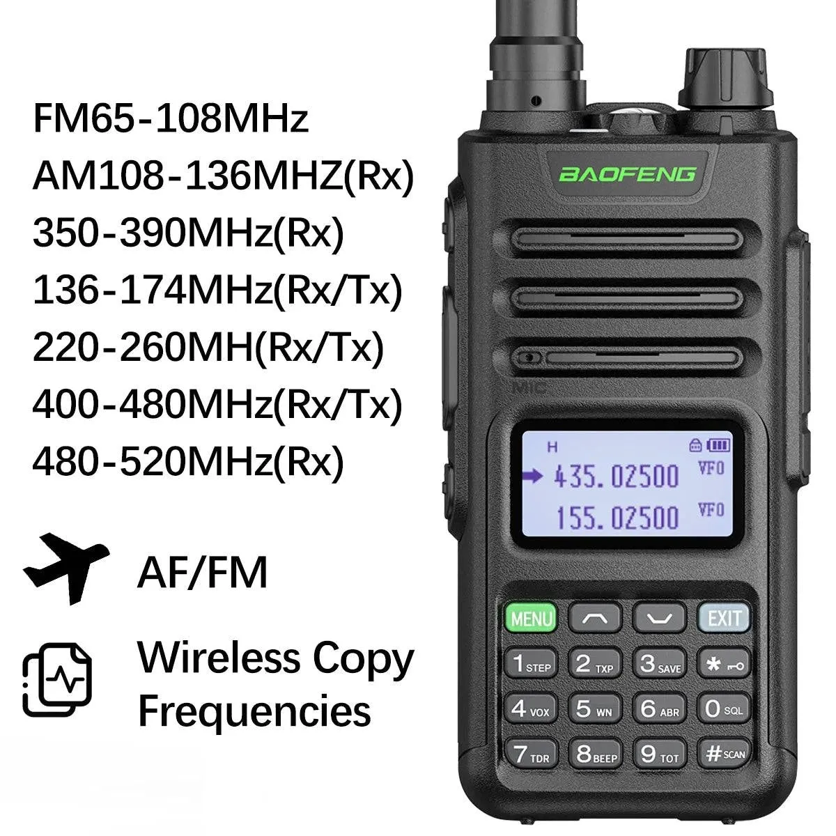 1/2 Baofeng M-13 Pro Air Band Walkie Talkie Wireless Copy Frequency Multi Band NOAA Type-C AM Long Range UV 5R Ham Two Way Radio