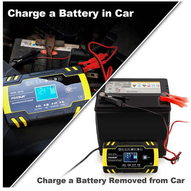 12V Intelligent Pulse Repair Charger Q-DP9921 YELLOW