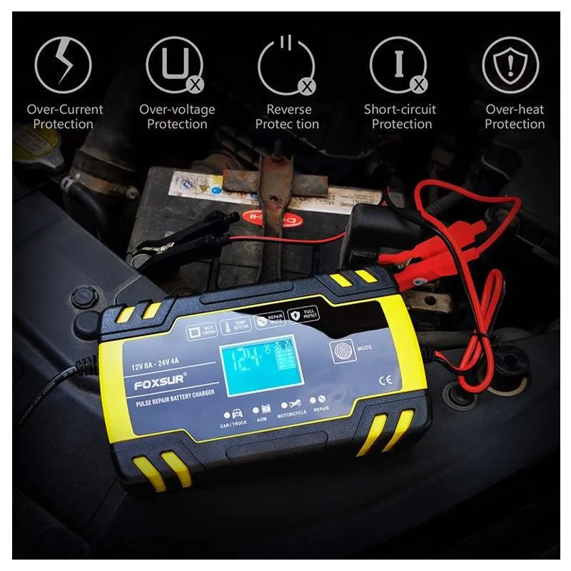 12V Intelligent Pulse Repair Charger Q-DP9921 YELLOW