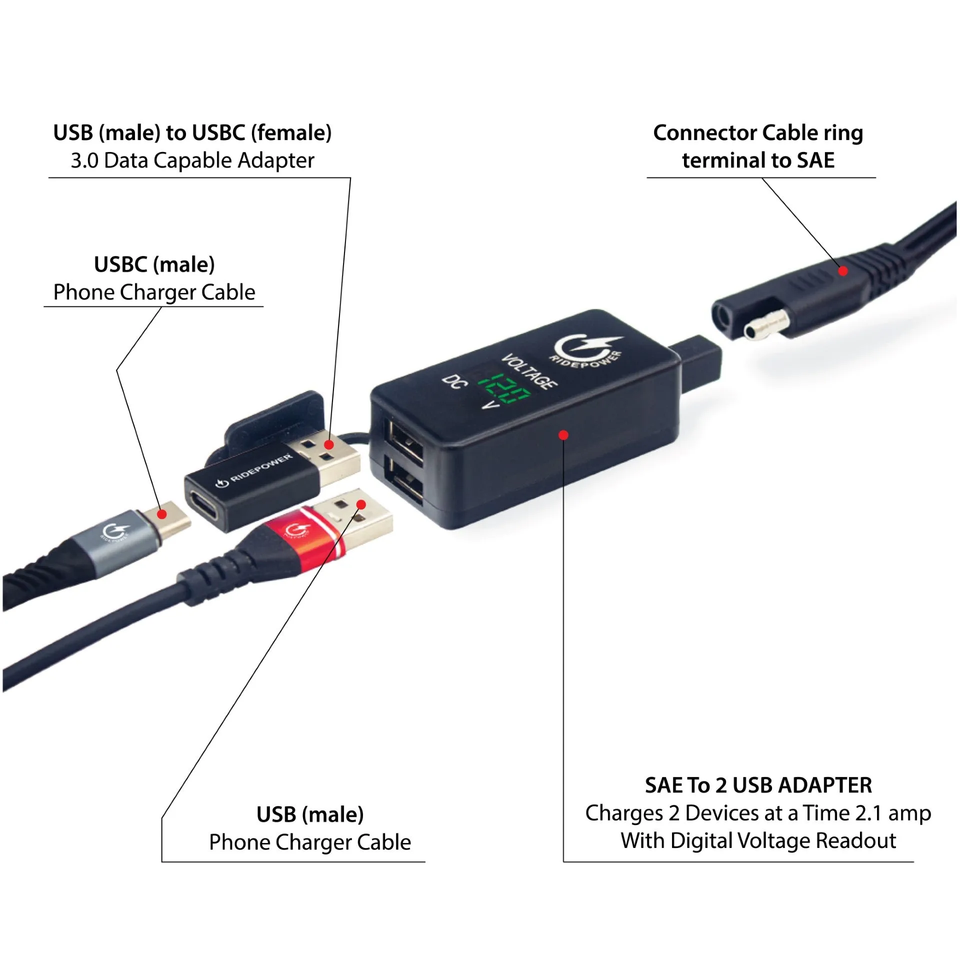 24" Phone Charging Cable male USBC to male Lightning