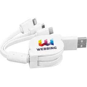 3-in-1 Retractable Charging Cable - Full Colour