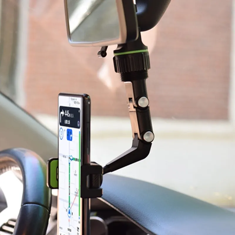 360 Rotatable Rear-View Mirror Phone Holder