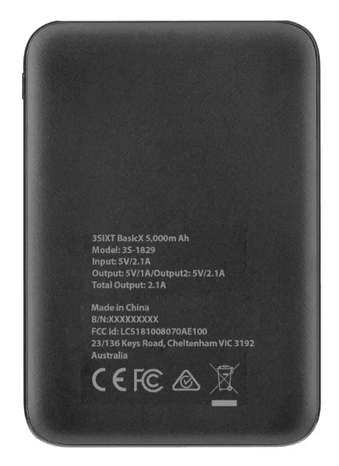 3sixT Power Bank 5,000 mAH (Small Size)