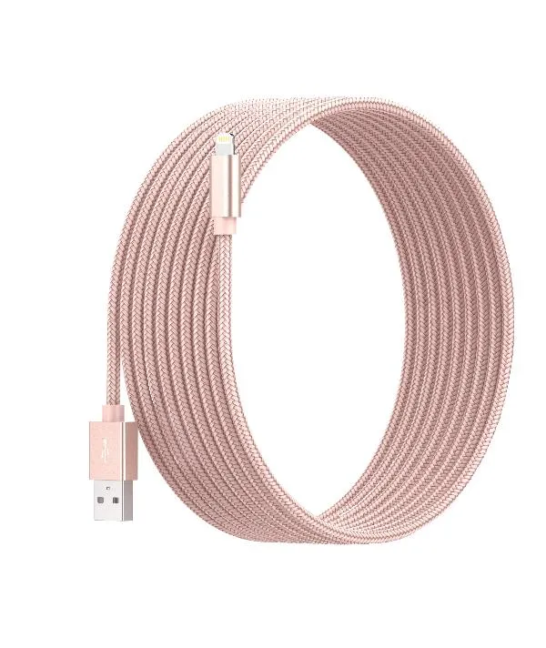 6 Ft. Rose Gold Apple Certified Braided Lightning Cable - FINAL SALE