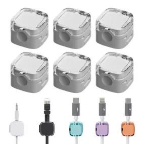 6 Pack Magnetic Cable Management Clips, 2024 New Magnetic Cord Organizer Cable Management Clips, Desks Phone USB Charging Cable Storage Holder, Cable Clips Organizer for Office Desk Car Wall (White)