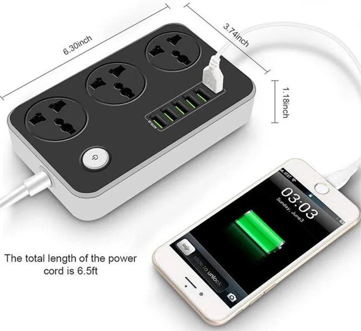 6 USB Universal Power Strip