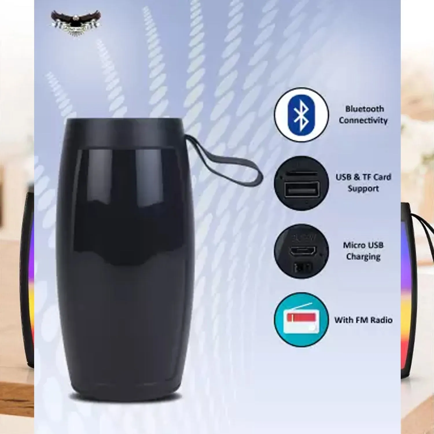 6063 Wireless Bluetooth Speaker Disco light Speaker For Traveling , Party ,  Home & Office Use Best Speaker, blootuth speaker (Media Player)