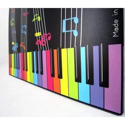 A4 Clear Display Music Folder (20 pockets) - Black with Colourful Keyboard