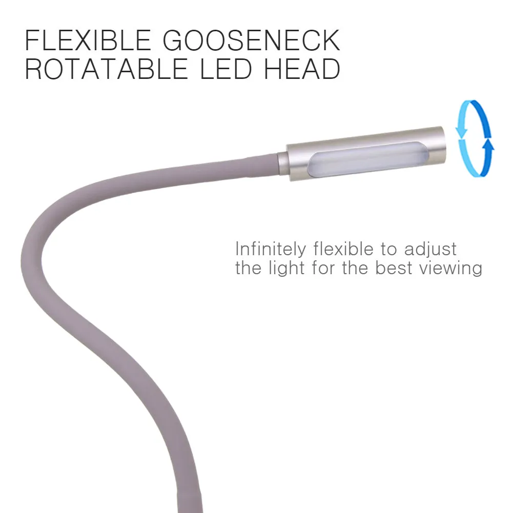 acegoo Bedside LED Reading Light Dimmable Flexible Gooseneck Wall Lamp, Over Desk Task Light for Home Studio