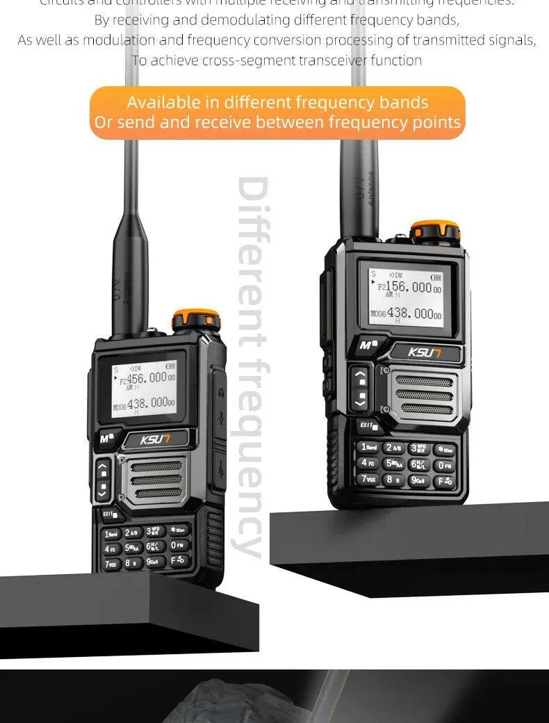 Airband Receiver Radio 5 Watt Walkie Talkie Professional Long Range Portable Rechargeable Uhf Vhf NOAA Walkie Talkie KSUT UV60D