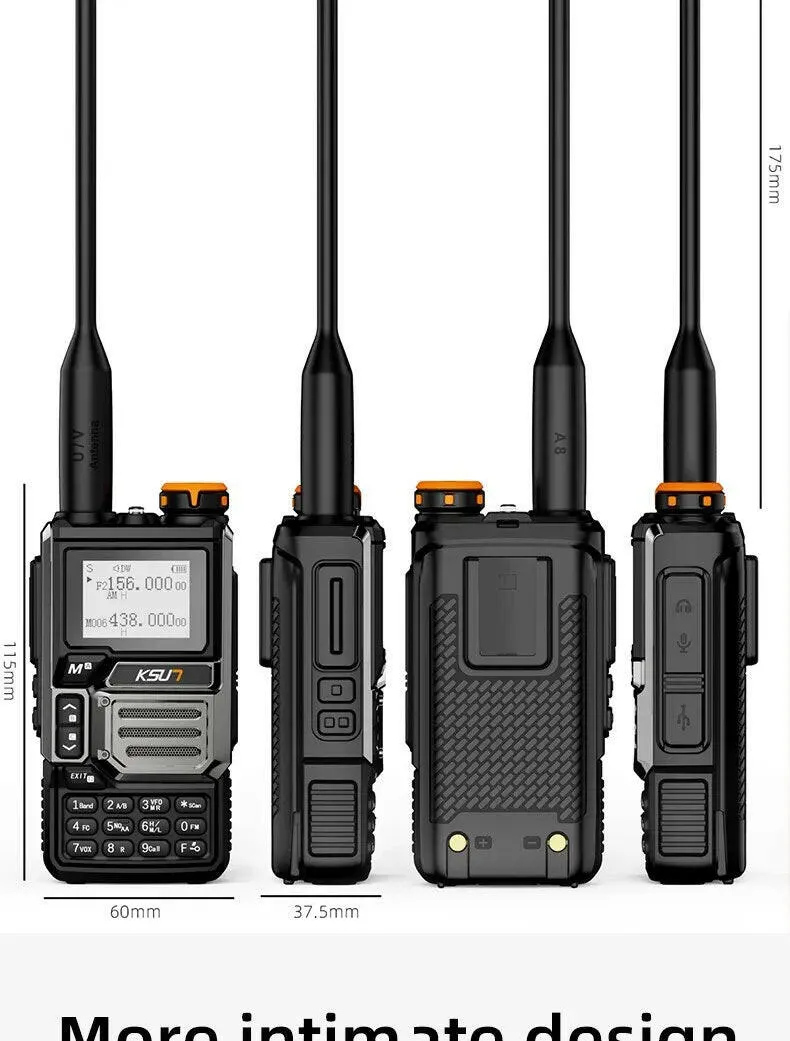 Airband Receiver Radio 5 Watt Walkie Talkie Professional Long Range Portable Rechargeable Uhf Vhf NOAA Walkie Talkie KSUT UV60D