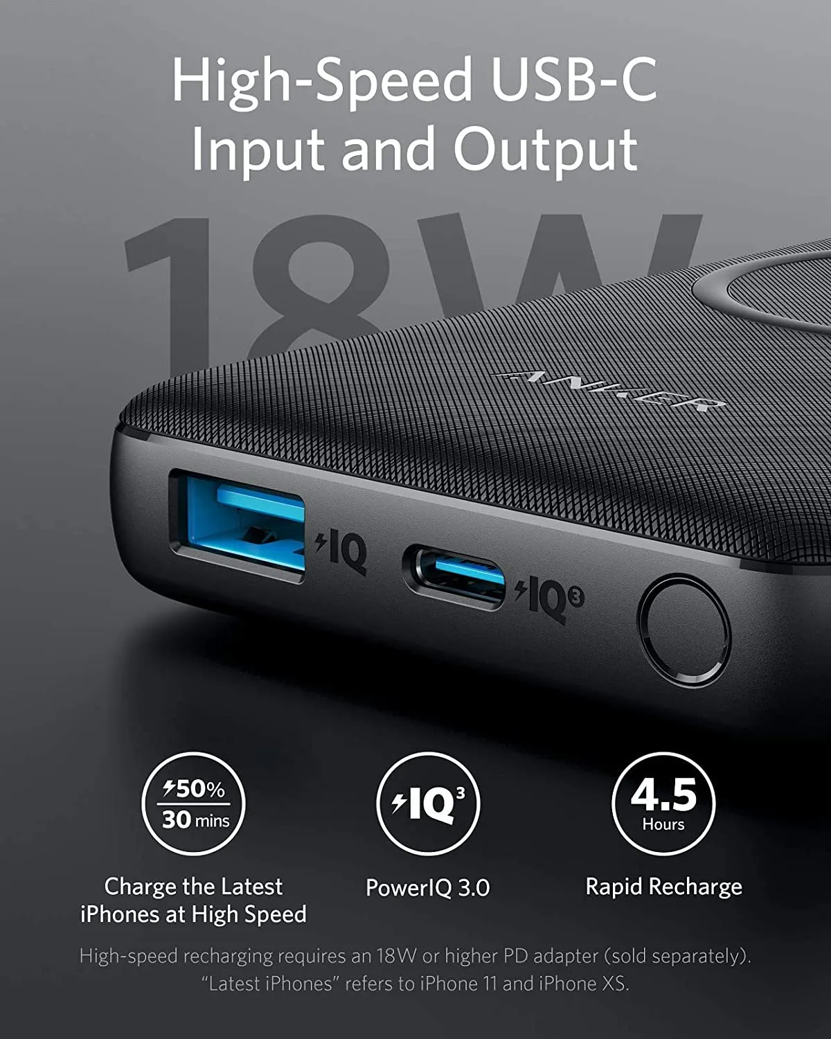 Anker Power Bank PowerCore III 10K Wireless Portable Charger with Qi-Certified 10W Wireless Charging and 18W USB-C Quick Charge