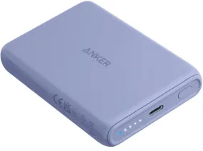 Anker Power Bank PowerCore Magnetic 5K 521 Magnetic Battery, 5000 mAh Magnetic Wireless Portable Charger with USB-C Cable - Violet