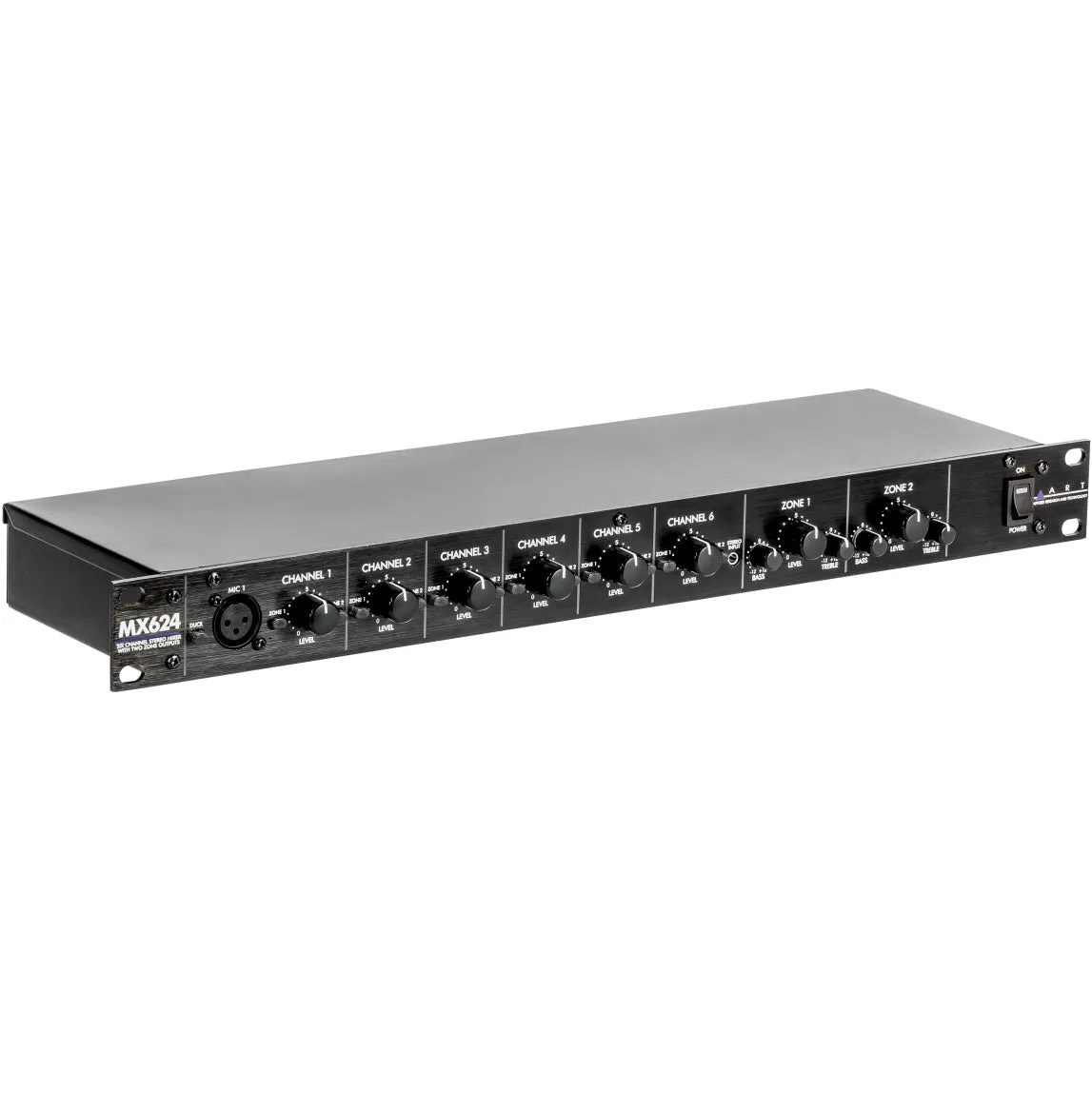 ART MX624 6-Channel Stereo Line Mixer, 1U Rack Mount