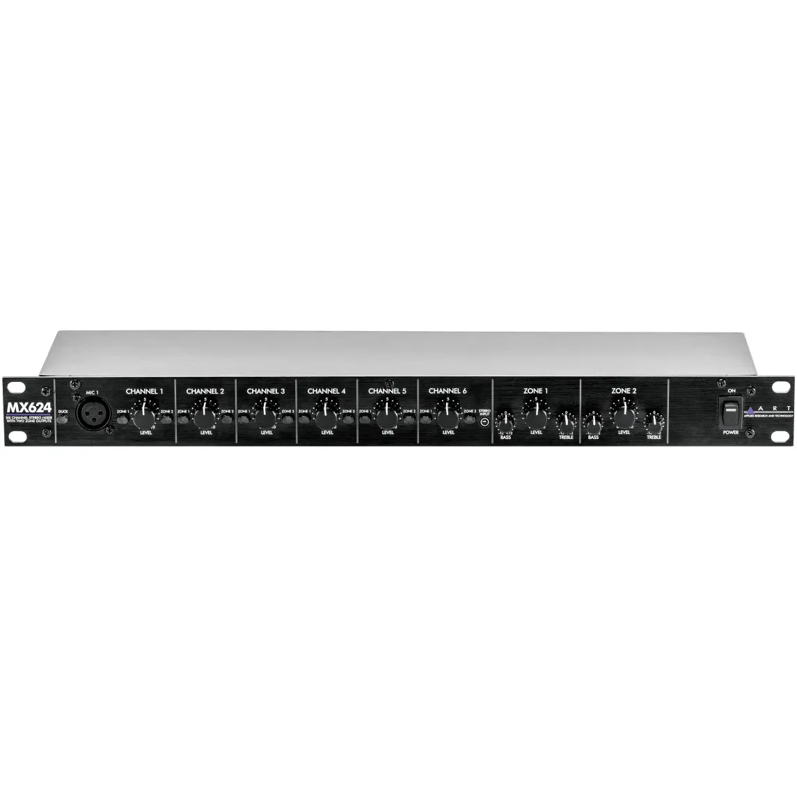 ART MX624 6-Channel Stereo Line Mixer, 1U Rack Mount