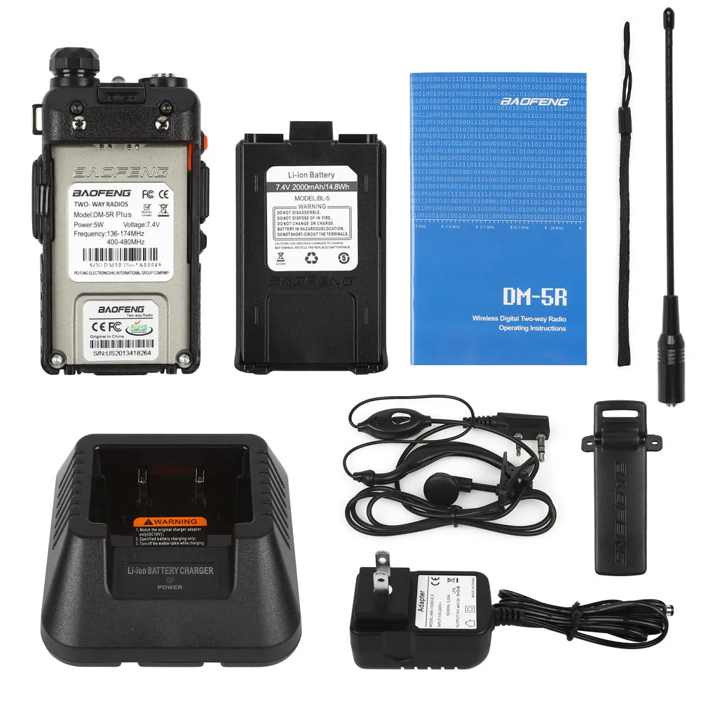 Baofeng DM-5R Plus Dual Band DMR Digital Two Way Radio [DISCONTINUED]