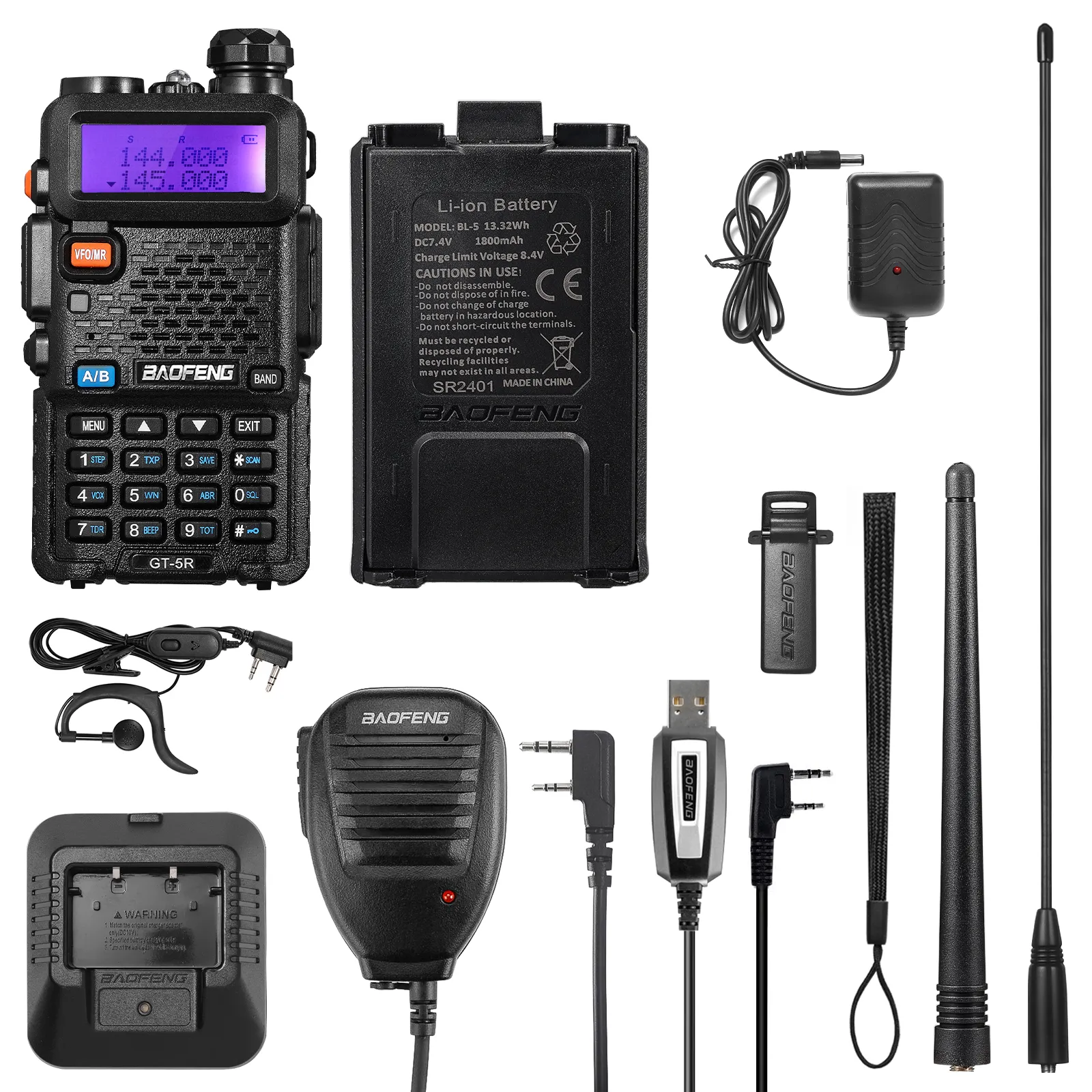 Baofeng GT-5R 5W Dual Band Radio [Upgraded Legal Version of UV-5R]