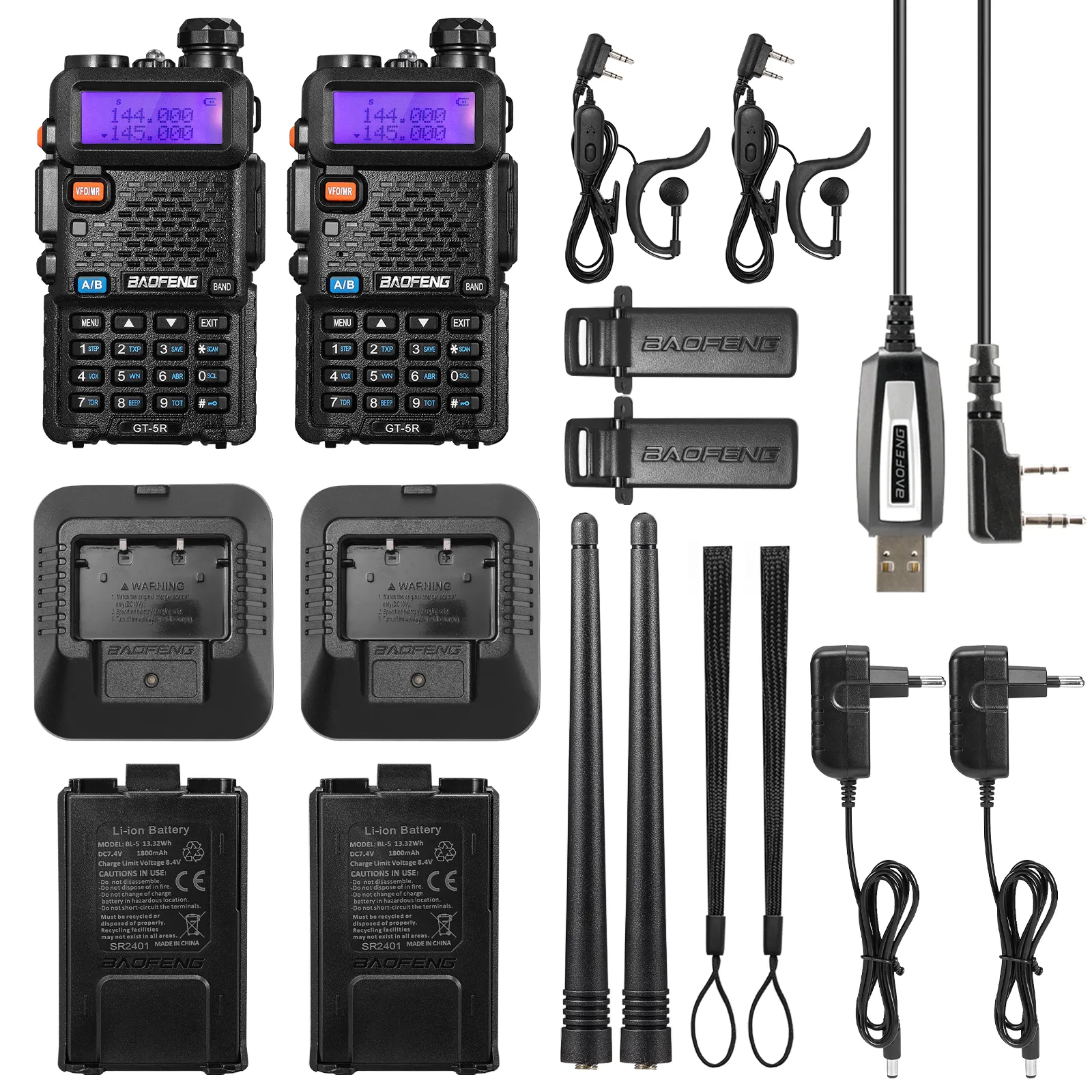 Baofeng GT-5R 5W Dual Band Radio [Upgraded Legal Version of UV-5R]