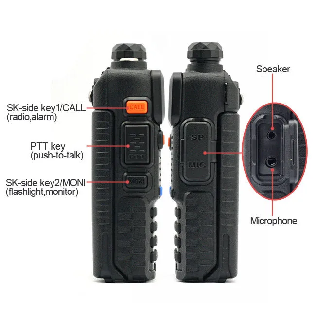 Baofeng UV-5R [5 Pack] | Dual Band | 4/1W | 128CH | Flashlight | VOX | Alert