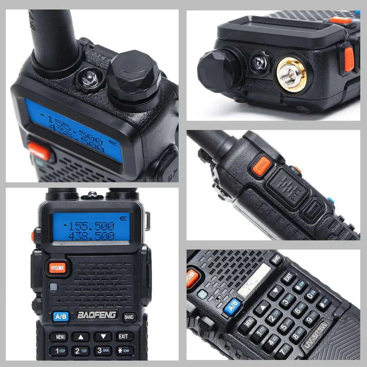 Baofeng UV-5R 5W/8W VHFUHF Dual Band Walkie Talkie with 3800mAh long Li-ion Battery 16KM Long Range UV5R Ham Two-Way Radios