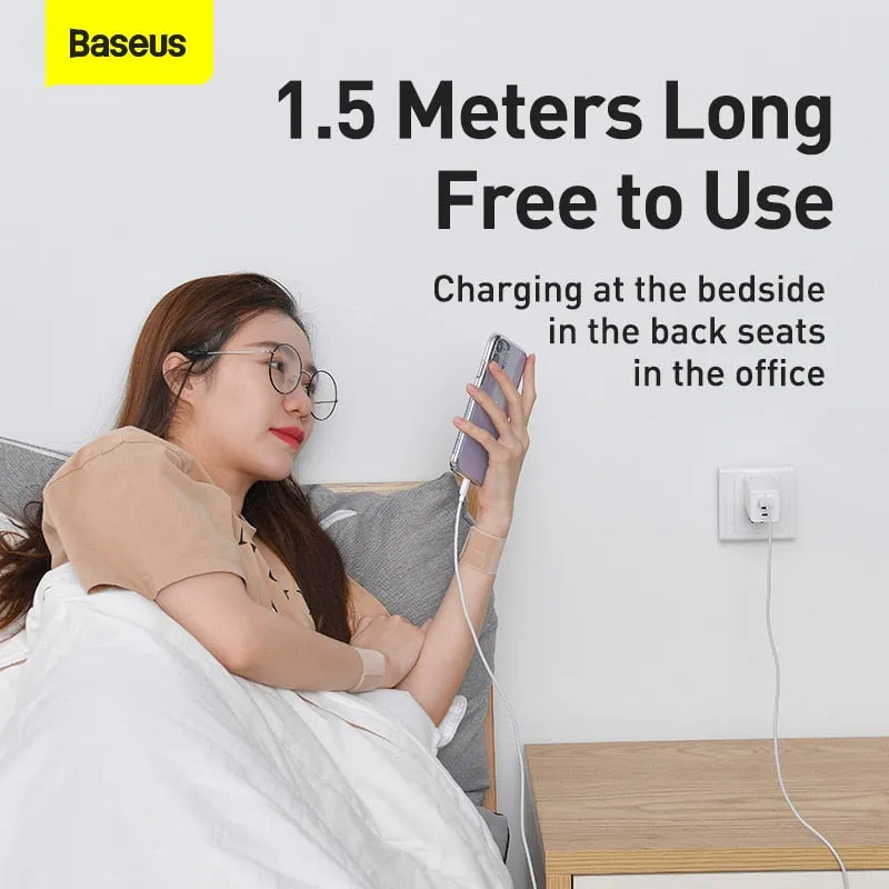 Baseus 2.4A USB Cable for iPhone 11 12 13 14 Pro Max 8 X Xr Fast Charging USB Cable Data Sync Cable Phone Charger Cable Cord