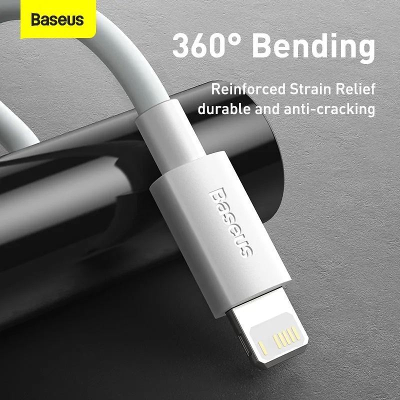 Baseus 2.4A USB Cable for iPhone 11 12 13 14 Pro Max 8 X Xr Fast Charging USB Cable Data Sync Cable Phone Charger Cable Cord