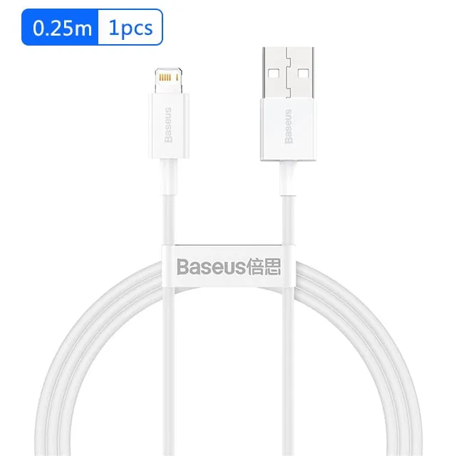 Baseus 2.4A USB Cable for iPhone 11 12 13 14 Pro Max 8 X Xr Fast Charging USB Cable Data Sync Cable Phone Charger Cable Cord