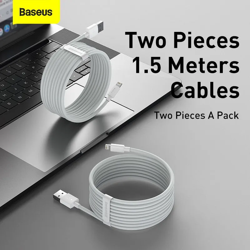 Baseus 2.4A USB Cable for iPhone 11 12 13 14 Pro Max 8 X Xr Fast Charging USB Cable Data Sync Cable Phone Charger Cable Cord