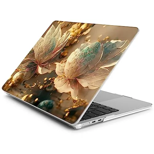 Batianda Premium Case for New MacBook Air 15 inch 2023 with M2 Chip Model A2941, Designed Protective Plastic Hardshell & Keyboard Cover & Screen Protector, Lovely Flower