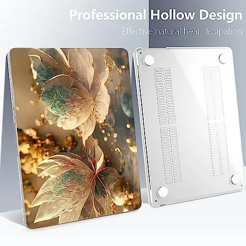 Batianda Premium Case for New MacBook Air 15 inch 2023 with M2 Chip Model A2941, Designed Protective Plastic Hardshell & Keyboard Cover & Screen Protector, Lovely Flower