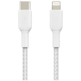 Belkin BoostCharge Lightning to USB-C Cable Braided 1M White