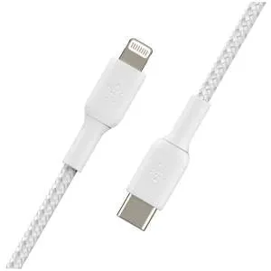 Belkin BoostCharge Lightning to USB-C Cable Braided 1M White