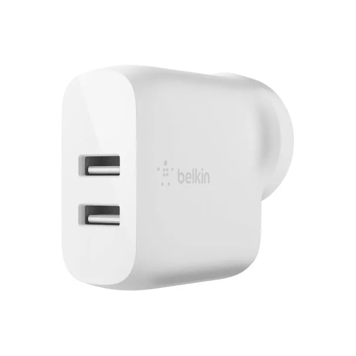 Belkin BoostcHARGE TM Dual USB-A Wall Charger 24W   Lightning to USB-A Cable