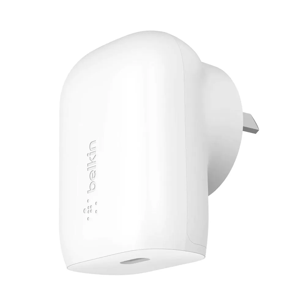 Belkin BOOSTCHARGE USB-C PD 3.0 PPS Wall Charger 30W with USB-C Cable to Lightning Connector White