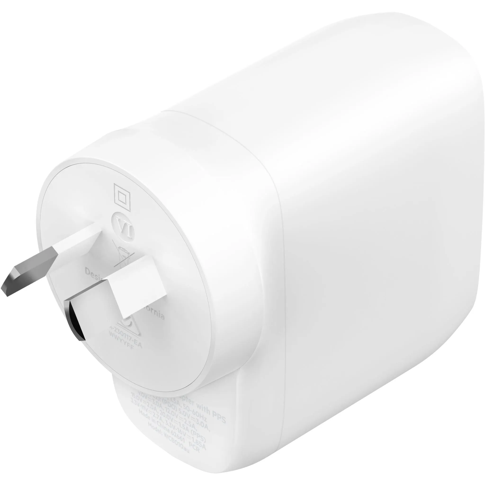 Belkin BoostUp Charge Dual USB-C Wall Charger with PPS 60W (White)