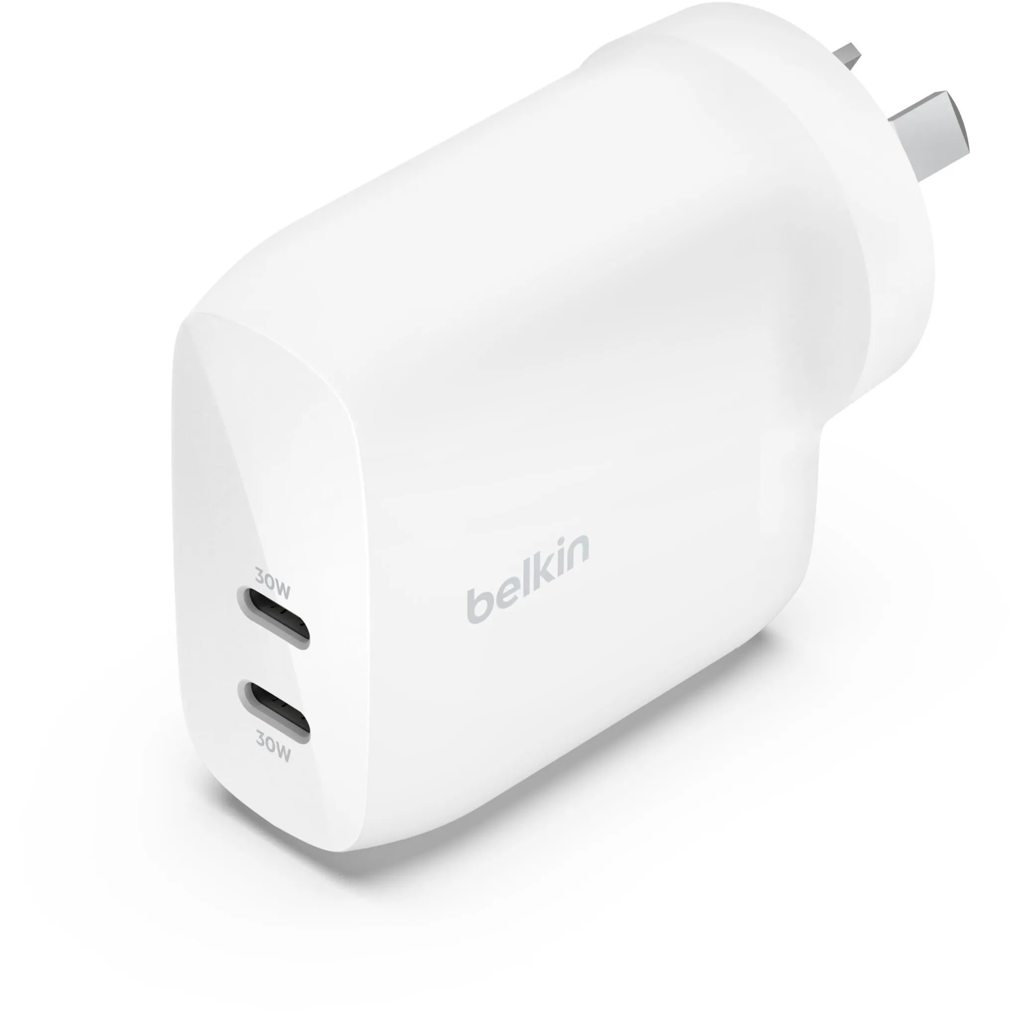 Belkin BoostUp Charge Dual USB-C Wall Charger with PPS 60W (White)