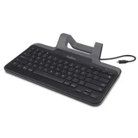 Belkin Wired Tablet Keyboard W/Stand For iPad (Lightning Connector) - Cable Connectivity Multimedia Hot Key(s) - English (US) - Tablet - Black