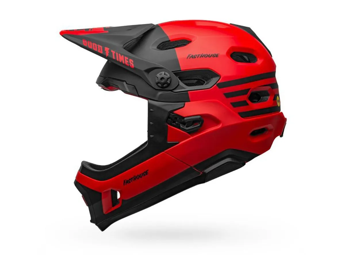 Bell Super DH Spherical Full Face Helmet - Fasthouse - Matt Red-Black