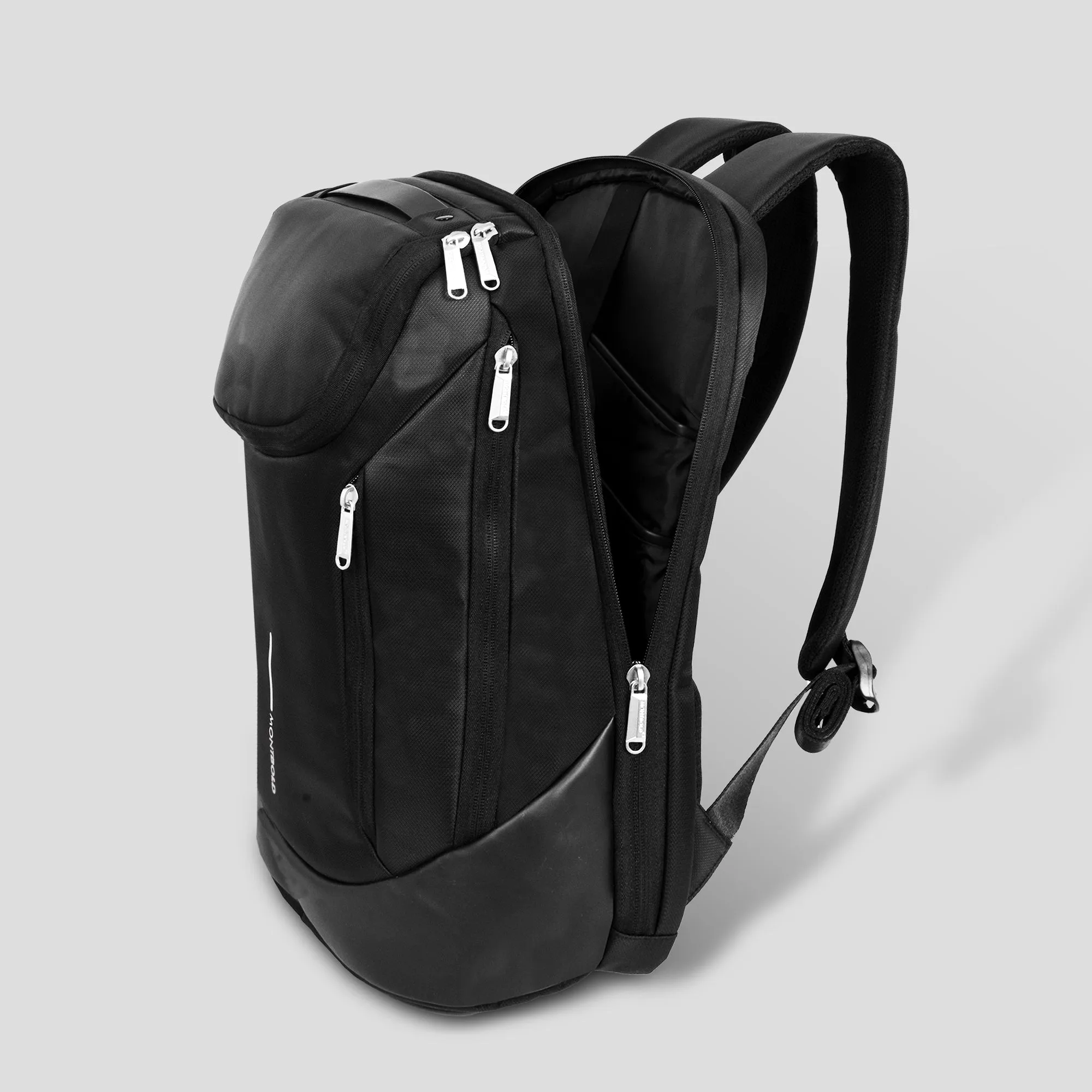 Black Casual Backpack with USB Charging Port