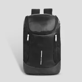 Black Casual Backpack with USB Charging Port