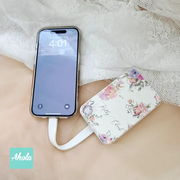 【Blooms】MagSafe Portable Wireless Charger   Power Bank with built-in wire 無線 內置線便攜式差電器