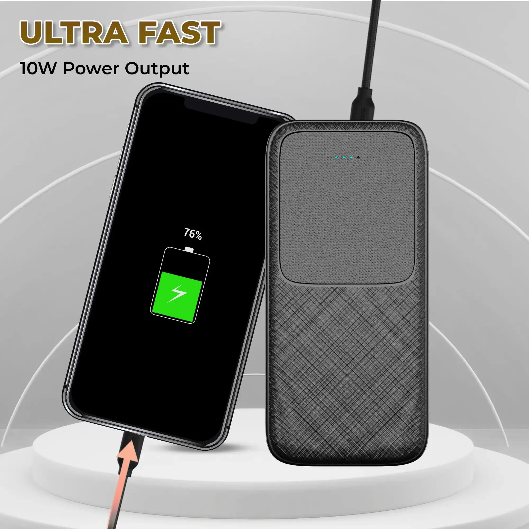 Bolt 10000mah Power Bank Black (LPB-012)