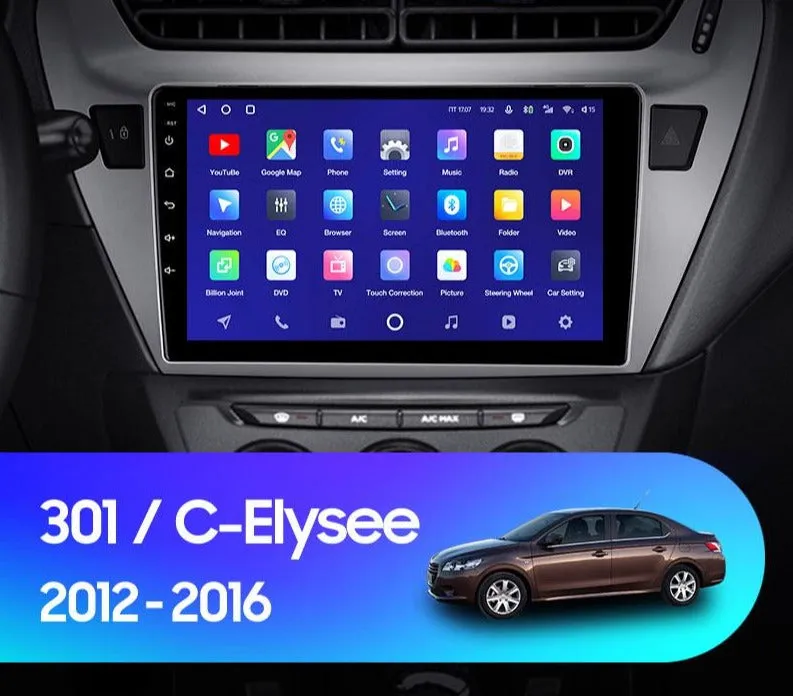 Car Dealz 10.2 Android 10.0 For Peugeot 301 For Citroen C-Elysee CElysee 2012 - 2016 In Dash Plus OEM Fascia