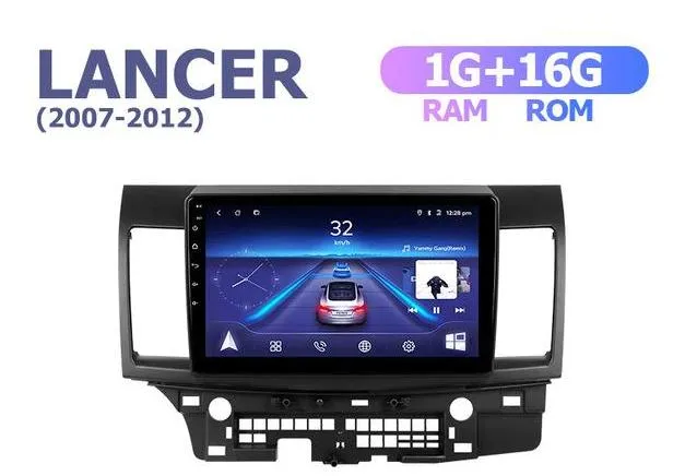 Car Dealz 10.2" Android 10.0 Mitsubishi Lancer 10 CY 2007-2012 In Dash Plus OEM Fascia