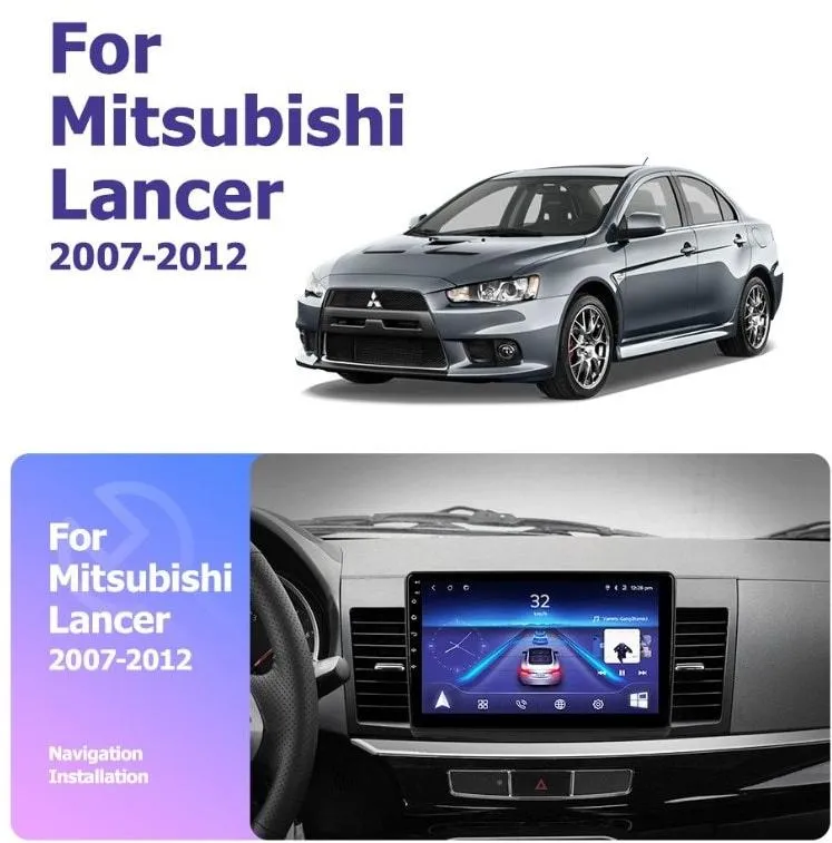 Car Dealz 10.2" Android 10.0 Mitsubishi Lancer 10 CY 2007-2012 In Dash Plus OEM Fascia