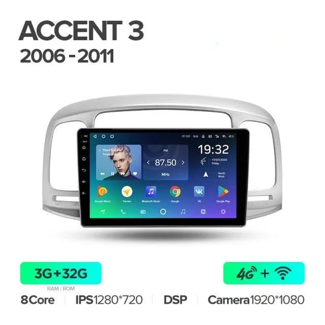 Car Dealz Premium Advanced 4G Data Model 10.2" Android 12.0 For Hyundai Accent 3 2006 - 2011 In Dash Plus OEM Fascia