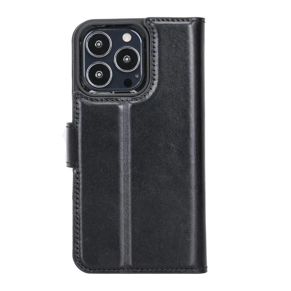 Carter iPhone 13 Mini Detachable Wallet Case, Rustic Black