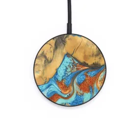 Circle Wood Resin Wireless Charger - Alejandro (Teal & Gold, 683071)